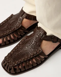 Women Hereu Studio Sandals<ALARO EMBOSSED VEG-TAN