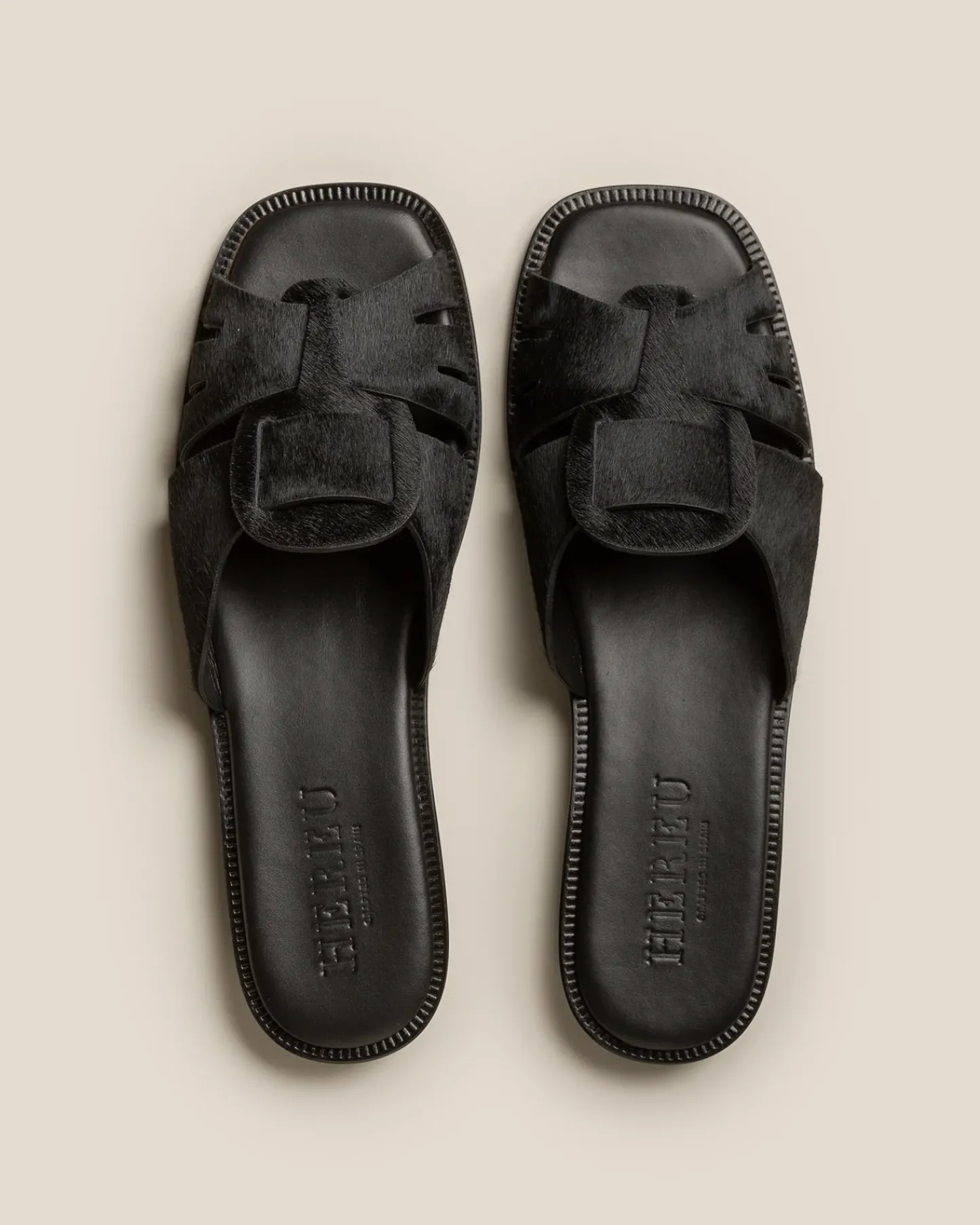 Women Hereu Studio Sandals<ANCORA SQUARED SLIDE SHORT CALF HAIR